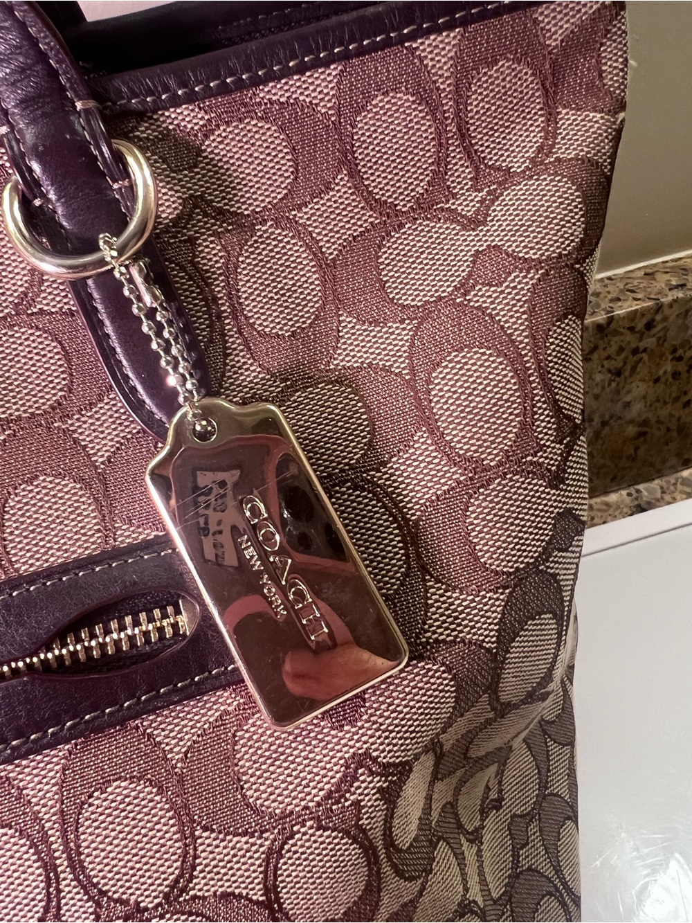 Coach Brown Signature Tote Shoulder Bag - Picture 2 of 12